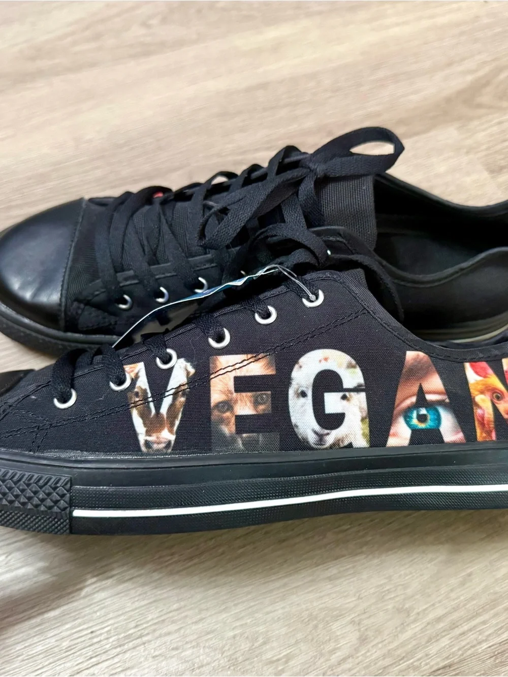 NWT Custom Vegan Graphic Canvas Sneakers
